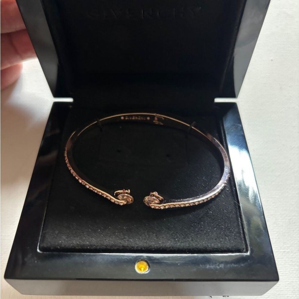 Givenchy Rose Gold Crystal G Cuff Bracelet in Original Box - Picture 2 of 3
